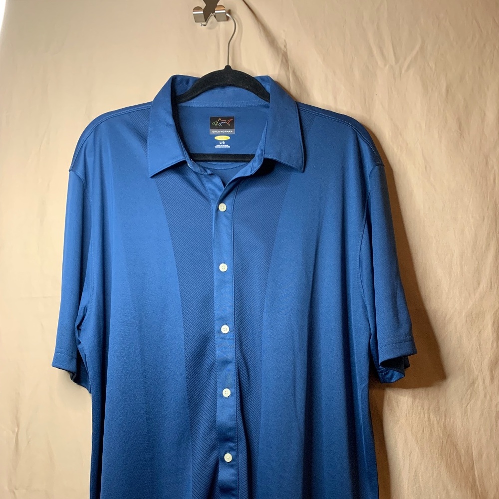 Greg Norman Dry Fit Button Up, Size Large